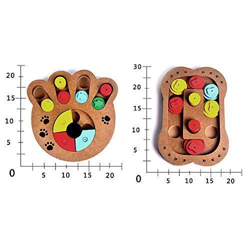 Puzzle perro alimentador de juguetes, Inteligencia Juguete para mascotas diversión interactiva de madera alimentador lenta del entrenamiento del perro Juguete dispensador de Pequeño Perro Gato Medio,B