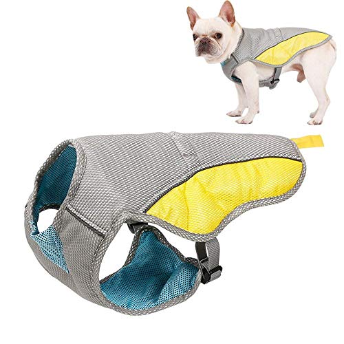 qianger Chaleco refrigerante Perros, Chaqueta Fresca para Perros, Malla Transpirable, Fresca y cómoda en Verano, con Tiras Reflectantes, Reflectante por la Noche-SG