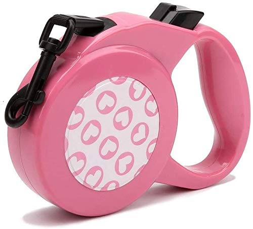 Qianqiusui Alimentos for Mascotas Correa de Perro retráctil, de Cadena automático Perro Correa de Perro retráctil, pequeñas y Medianas Correa de Perro Plomo Retractable (Color : Pink, Size : 3m)