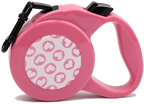 Qianqiusui Alimentos for Mascotas Correa de Perro retráctil, de Cadena automático Perro Correa de Perro retráctil, pequeñas y Medianas Correa de Perro Plomo Retractable (Color : Pink, Size : 3m)