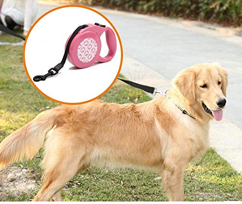 Qianqiusui Alimentos for Mascotas Correa de Perro retráctil, de Cadena automático Perro Correa de Perro retráctil, pequeñas y Medianas Correa de Perro Plomo Retractable (Color : Pink, Size : 3m)