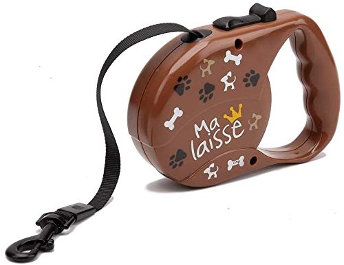 Qianqiusui Correa de Perro retráctil, 3M automática Perro retráctil Correa de Mascota, Perro pequeño Perro de Oro de la Cadena del Cabello Cable retráctil Perro de la Cuerda de Peluche