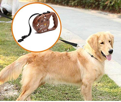 Qianqiusui Correa de Perro retráctil, 3M automática Perro retráctil Correa de Mascota, Perro pequeño Perro de Oro de la Cadena del Cabello Cable retráctil Perro de la Cuerda de Peluche