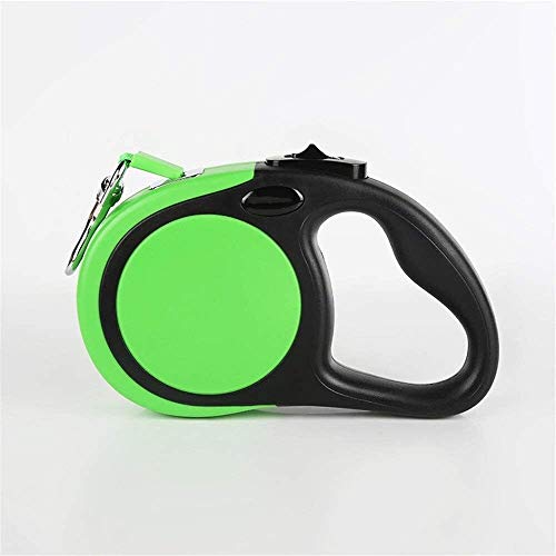 Qianqiusui Correa de Perro retráctil, Animal doméstico Cuerda de tracción automática, Perro Perro Mascota telescópica retráctil Cable Tractor (Color : Green, Size : 5m)