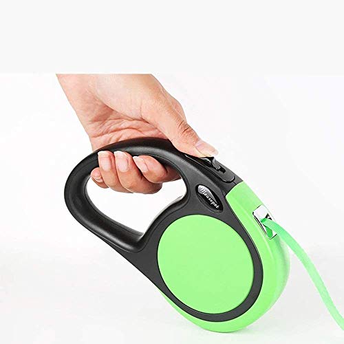 Qianqiusui Correa de Perro retráctil, Animal doméstico Cuerda de tracción automática, Perro Perro Mascota telescópica retráctil Cable Tractor (Color : Green, Size : 5m)