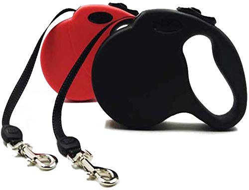 Qianqiusui Correa de Perro retráctil, mordiera la abrasión Mate Resistente al Deslizamiento automático de Correas Extensibles Correa de Perro Correa del Perro retráctil (Color : Black, Size : 5m)