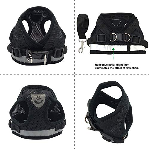 QiCheng&LYS Chaleco de Viaje Regular de Malla Transpirable con Cinturón de Seguridad para Perros y Gatos Chaleco de Seguridad para Mascotas (Negro, XL)