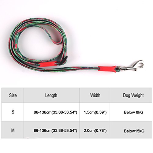 RCruning-EU Correa de Perro Extensible 86-136cm Rainbow Series,Traction Rope Nylon Dog Leash, Wave Pattern Comfortable Training Lead Correa de Perro Grande for Puppy Teddy Under 8KG (S,Watermelon)