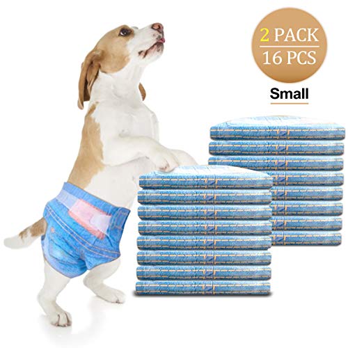 RCRuning-EU Pañales para Perro Pañal Desechables para Mascotas -16Pack (S:3-5KG)