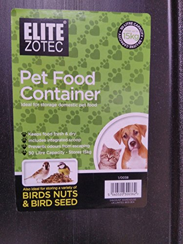 Recipiente grande de almacenamiento de comida para mascotas, 30 litros, para pienso seco, para perros y gatos