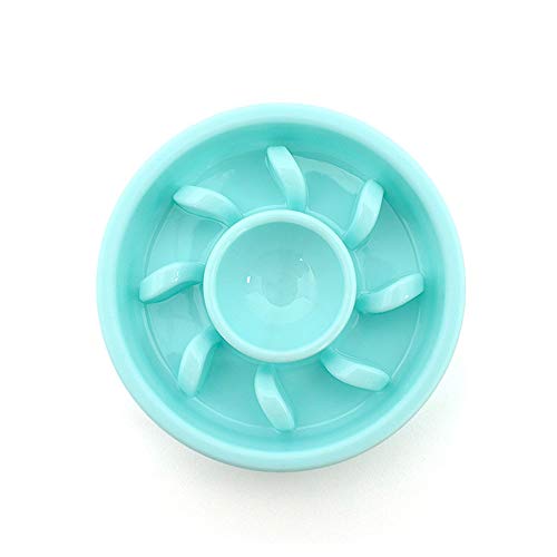 Reducir La Velocidad del Alimentador Tazón para El Perro, Que Hinche De Parada para Mascotas Alimentador Bowl, Interactivo Esférico Antideslizante Slow Down Feeding Bowl por Pequeña,Azul