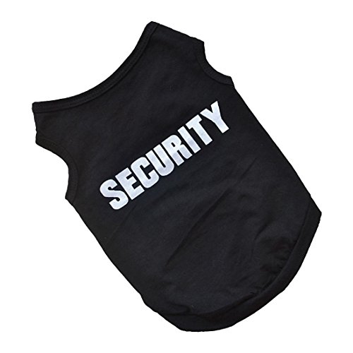 REFURBISHHOUSE Ropa De Invierno para Mascotas Camiseta Chaleco De Gato Perro Perrito Abrigo Vestido Suéter Atuendo Security, Negro L