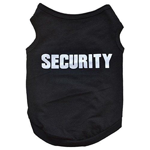 REFURBISHHOUSE Ropa De Invierno para Mascotas Camiseta Chaleco De Gato Perro Perrito Abrigo Vestido Suéter Atuendo Security, Negro L