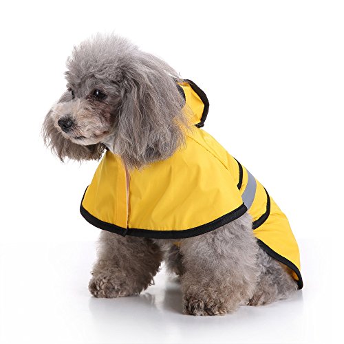 ReooLy Pet Dog Impermeable con Capucha Pet Impermeable Puppy Dog Jacket Abrigo al Aire Libre(Amarillo,S)