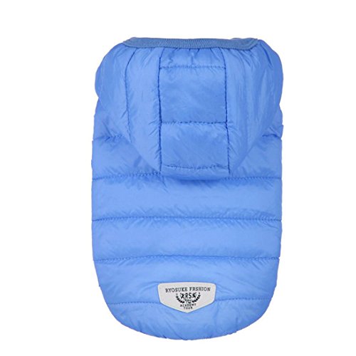 RETUROM Ropa para Mascotas Abrigo Grueso Invierno Acolchado Caliente Chaleco Ropa para Mascotas (Azul, S)