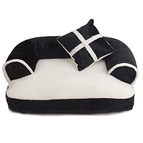 RMXMY Perrera sofá cama para mascotas lavable Peluche pequeño cabello dorado medio cama para perros grande estera para perros nido para mascotas suministros para mascotas cuatro estaciones universal n