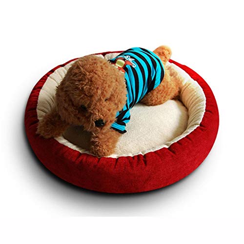 RMXMY Simple Perrera Redonda Gato Perrera Suave Pliegue Oreja Gato Dibby Oso Schnauzer Ley Lucha Teddy Mascota Perro Cama (Color : A, Size : 29cm)