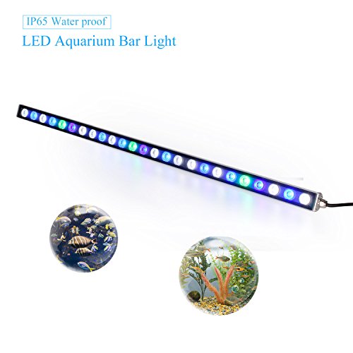 Roleadro Led Acuario,Luz Acuario con Lampara UV Acuario Impermeable IP 65,Iluminacion Acuario para Acuario Arrecife Coral Pescado Planta Crecer (81W)