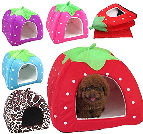 RONGXUE Nido Pet Shop Fresa casa del Gato Deslizamiento de Plegado al Cachorro Cachorro a casa para Dormir Conejo Bolsa de Cave (Rojo, tamaño, XXL),marrón,XX-Large