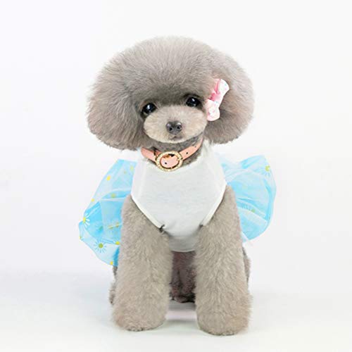 Ropa para Mascotas Falda de Encaje Cachorro Gato Respirable Vestido de Boda Acogedor Dulce Encantador Pequeño Perro Teddy Tutu Vestidos Ropa