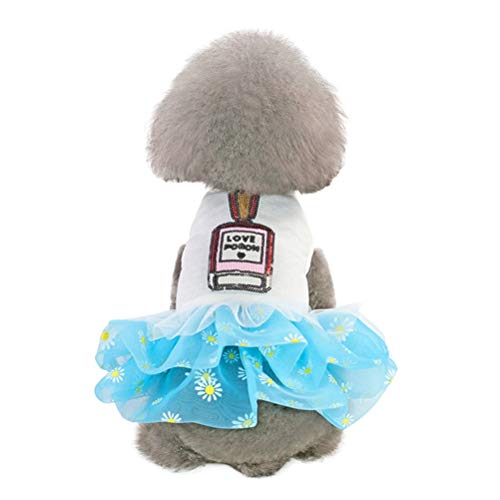 Ropa para Mascotas Falda de Encaje Cachorro Gato Respirable Vestido de Boda Acogedor Dulce Encantador Pequeño Perro Teddy Tutu Vestidos Ropa