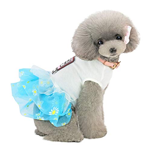 Ropa para Mascotas Falda de Encaje Cachorro Gato Respirable Vestido de Boda Acogedor Dulce Encantador Pequeño Perro Teddy Tutu Vestidos Ropa