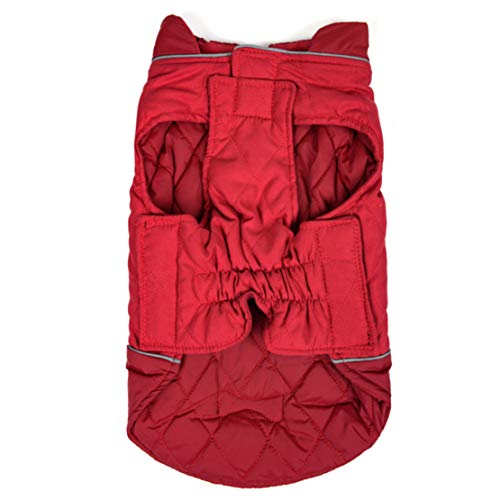 Ropa para Perros de Invierno, Chaqueta Impermeable para Perros, Traje para Perros Prueba de Viento Doble Cara Chaleco para Perros Pequeños Medianos Grandes Rojo/S/33CM