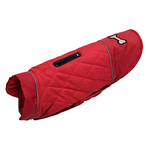 Ropa para Perros de Invierno, Chaqueta Impermeable para Perros, Traje para Perros Prueba de Viento Doble Cara Chaleco para Perros Pequeños Medianos Grandes Rojo/S/33CM