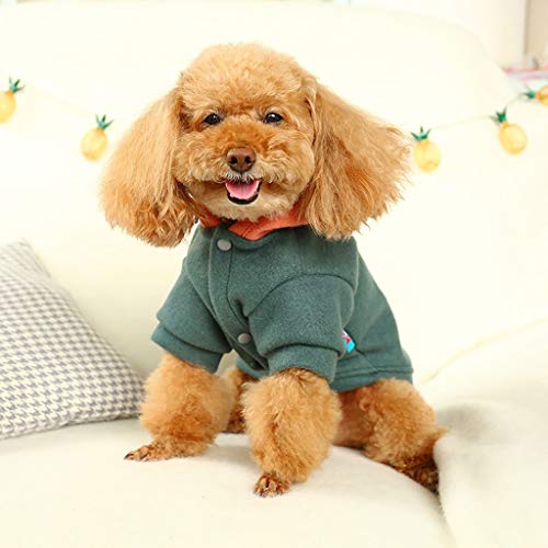 Ropa Perro Pequeño, Invierno Bloque de Color Sudadera con Capucha para Perros, Ropa de Algodón Suave y Cálida, Abrigo de Cachorro Gatos Mascota Yorkshire Chihuahua, XS-XL