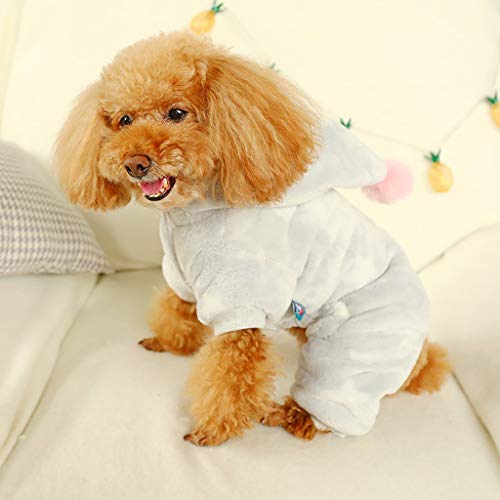 Ropa Perro Pequeño, Invierno Forro Polar Sudaderas con Capucha para Perros, Color Sólido Abrigo de Cachorro Gatos Mascota Yorkshire Chihuahua, XS-XL