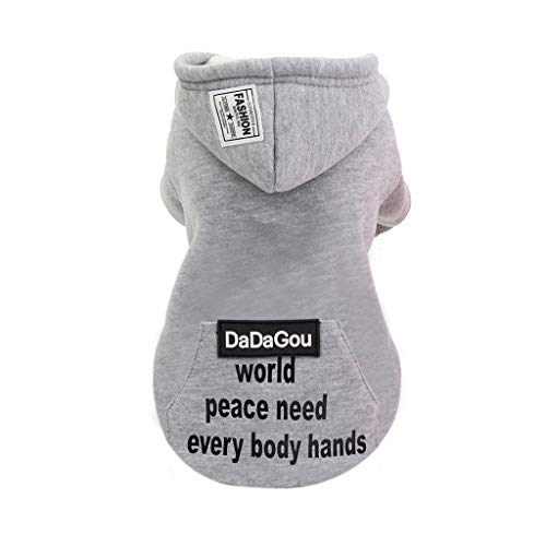 Ropa Perro Pequeño, Invierno Impresa Sudadera con Capucha para Perros, Ropa de Algodón Suave y Cálida, Abrigo de Cachorro Gatos Mascota Yorkshire Chihuahua, S-XXL