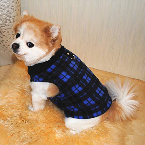 Ropa Perro Pequeño, Invierno Impresión A Cuadros Capucha para Perros, Ropa de Algodón Suave y Cálida, Abrigo de Cachorro Gatos Mascota Yorkshire Chihuahua, XS-XXXL