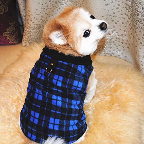 Ropa Perro Pequeño, Invierno Impresión A Cuadros Capucha para Perros, Ropa de Algodón Suave y Cálida, Abrigo de Cachorro Gatos Mascota Yorkshire Chihuahua, XS-XXXL