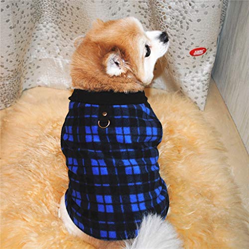 Ropa Perro Pequeño, Invierno Impresión A Cuadros Capucha para Perros, Ropa de Algodón Suave y Cálida, Abrigo de Cachorro Gatos Mascota Yorkshire Chihuahua, XS-XXXL