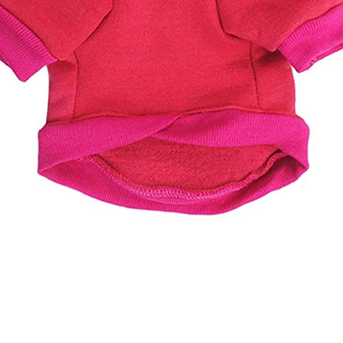 Ropa Perro Pequeño, Invierno PatróN de Alas de Angel Sudadera con Capucha Cálidas Abrigo Cachorro Mascotas Chihuahua Yorkshire Pomerania, Rojo/Blanco, XS-L