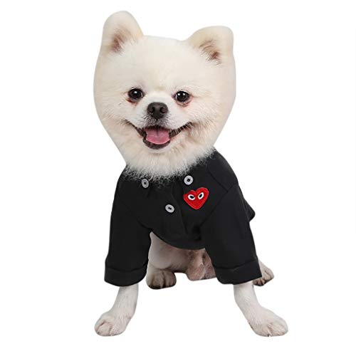 Ropa Perro Pequeño, Moda Ropa para Mascotas Transpirable Color Sólido Camisa Slim Fit En Primavera y Otoño, Abrigo de Cachorro Gatos Mascota Yorkshire Chihuahua, XS-XXL