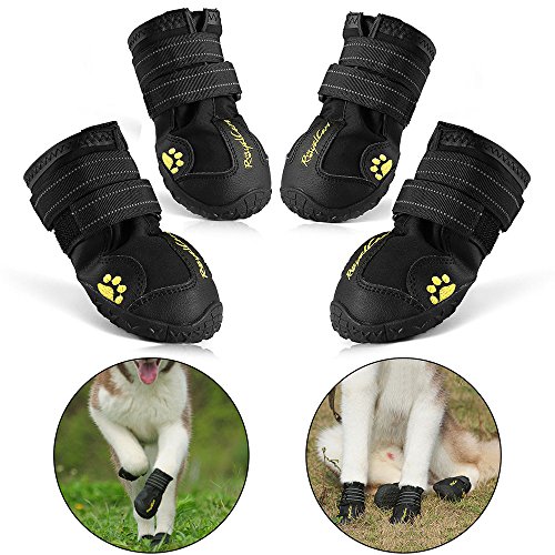 RoyalCare Zapatos Perro, Impermeable Zapatos Perro para Mediano y Grandes Perros - Negro (5#)