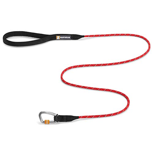 RUFFWEAR Correa para Perro con mosquetón, pequeña, Corriente roja, Knot-a-Leash