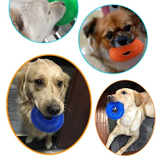 S / XL Squeak Chew mascotas juguetes for perros Golden Retriever grande Formación divertido Chew Thorn anillo del círculo perro pequeños juguetes del sonido interactivo ( Color : Blue , Size : S )