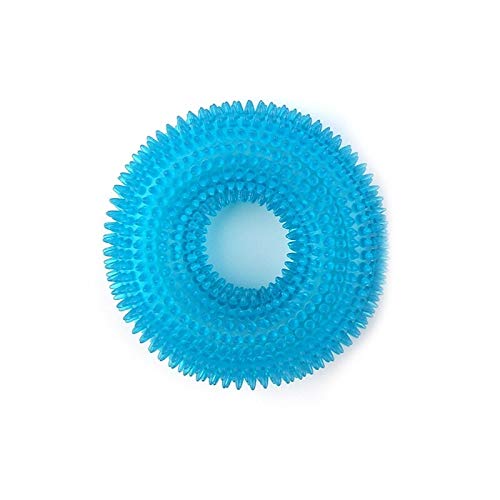 S / XL Squeak Chew mascotas juguetes for perros Golden Retriever grande Formación divertido Chew Thorn anillo del círculo perro pequeños juguetes del sonido interactivo ( Color : Blue , Size : S )