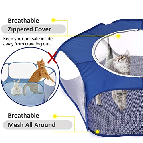 Sahgsa Parque Infantil de Animales, Valla Plegable para Mascotas Valla de Ejercicio Transparente Transpirable Exterior Interior para Animales pequeños como Perros, Conejos, Gatos