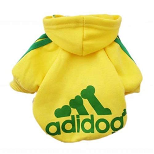 Scheppend Ropa para Perros Adidog Ropa para Perros Abrigo de Invierno Cachorro Gato Cachorro Sudaderas con Capucha Ropa de algodón para Perros medianos(Yellow,M)