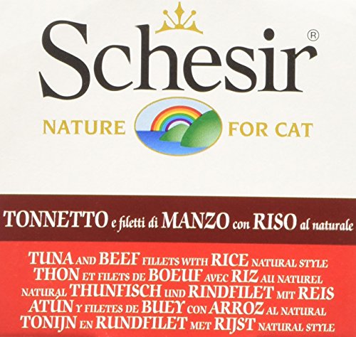 Schesir Gato 85 gr atún con Buey con arroz al Natural