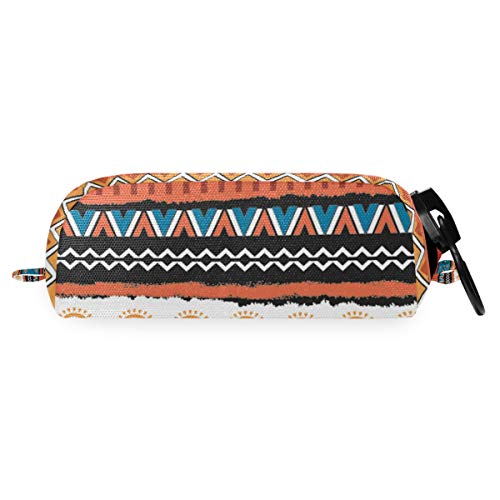 School Pencil Case Bag Pen Africa Happy Pattern Pouch Office Big Zipper Grey