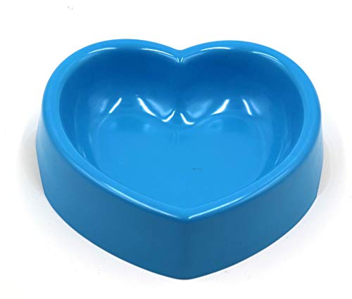 SDSQSCL Comedero Perro Gato,Espesar Anti-Deslizante A5 Material Melamina Pet Food Bowl/Recipiente De Alimentación/Tazón De Agua,Lindo Azul En Forma De Corazón De Melocotón para Que Sea Más Fácil Ll