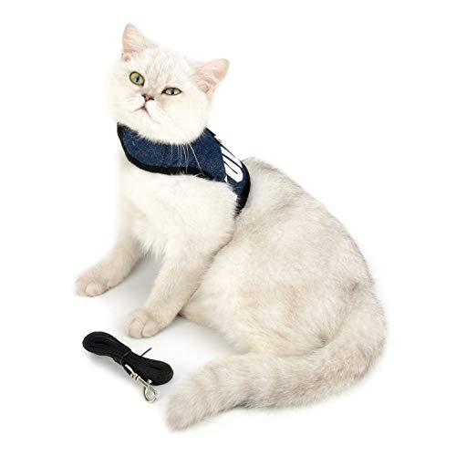 SELMAI Arnés para Gato Malla Suave Arnes Perro Pecho Mediano Seguridad Antitirones Arneses Tipo Chaleco Cachorro Pequeño Adjustable Correa Antiescape Gatos Antifugas Chihuahua Yorkshire Caminar L