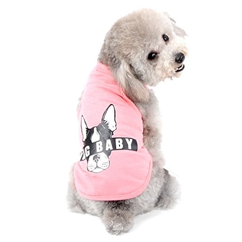 SELMAI Camiseta para mascota (2018, 100% algodón, suave camiseta para perros pequeños, ropa para cachorros de verano (para mascotas pequeñas solamente)