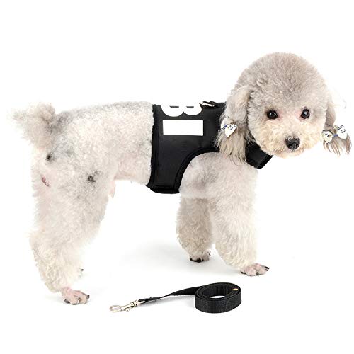 SELMAI FBI Arnés y Correa para Gato Malla Suave Acolchado Arneses para Perros Pequeño Antiescape Antifugas Adjustable Arneses Tipo Chaleco Cachorros Correa para Gatito Chihuahua Yorkshire Caminar S