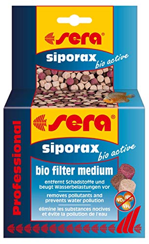 Sera siporax Bio Active la Nueva Tipo de Agua Tratamiento, Reduce ya Después de 24h amonio, nitritos y Nitrato & es un Filtro de Alto Rendimiento Medium (Incluso Limpiar Tabla Forma)