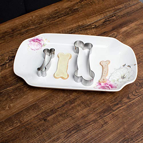 Set Huesos y Perros de Huellas moldes de Galletas Perro Hueso Forma Cortador de Galletas 6 Piezas Huesos de Perro 12,7cm 10,4cm 9cm 5,4cm 12,5cm 7,8cm Acero Inoxidable